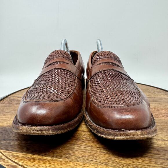 Allen Edmonds Lake Bluff Penny Loafers Brown Weave Men's Size 10 D - Picture 2 of 12